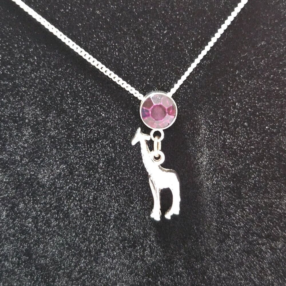 Adult Jewels silver tone giraffe pendant necklace 17-19"